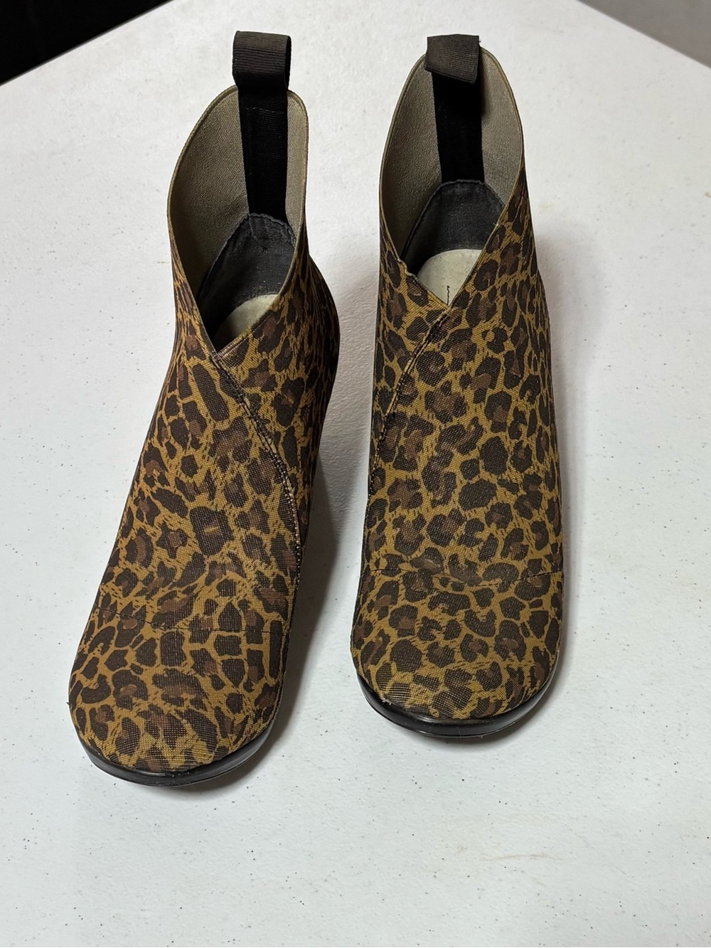 Women’s Leopard Print Slip-On Ankle Boots - Brown